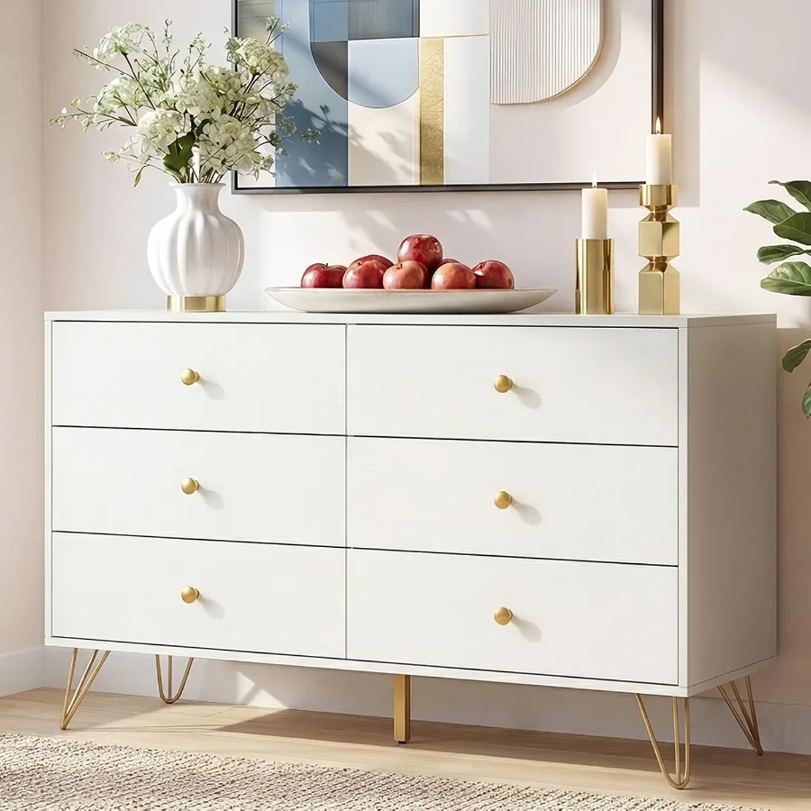 Storage & Organization - Cómoda blanca con 6 cajones y