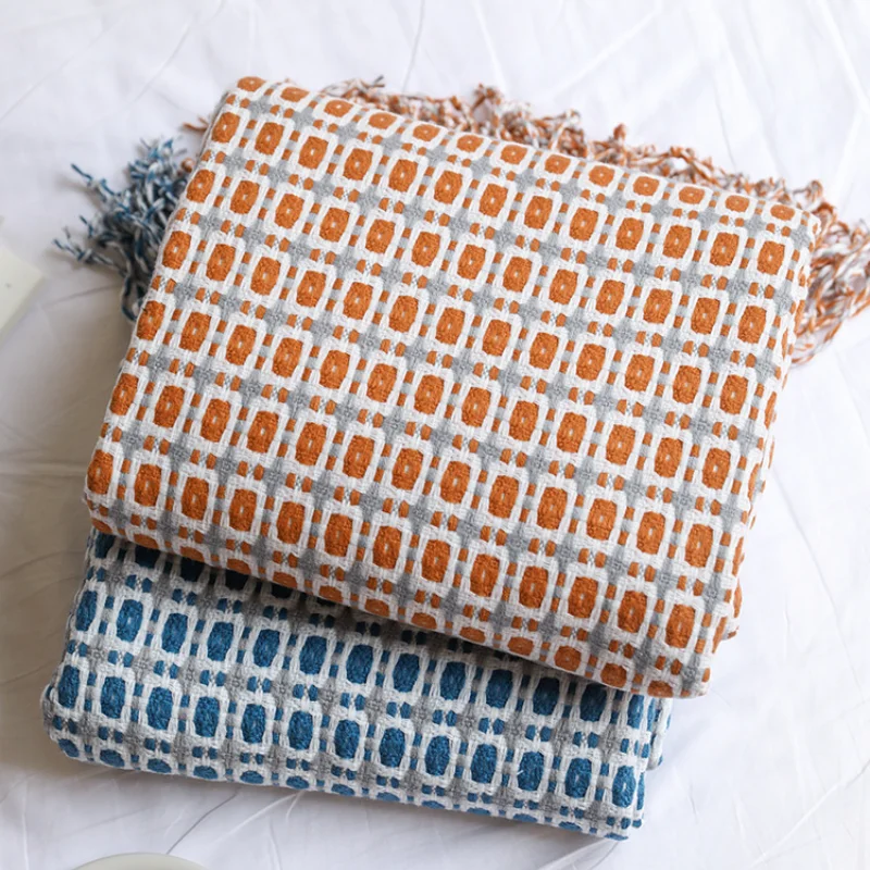 Manta tejida con diseño geomét - Boho Throw Blanket Fringe reseña y precio