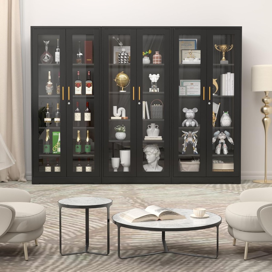 Vitrina de cristal con cerradu - Storage & Organization reseña y precio
