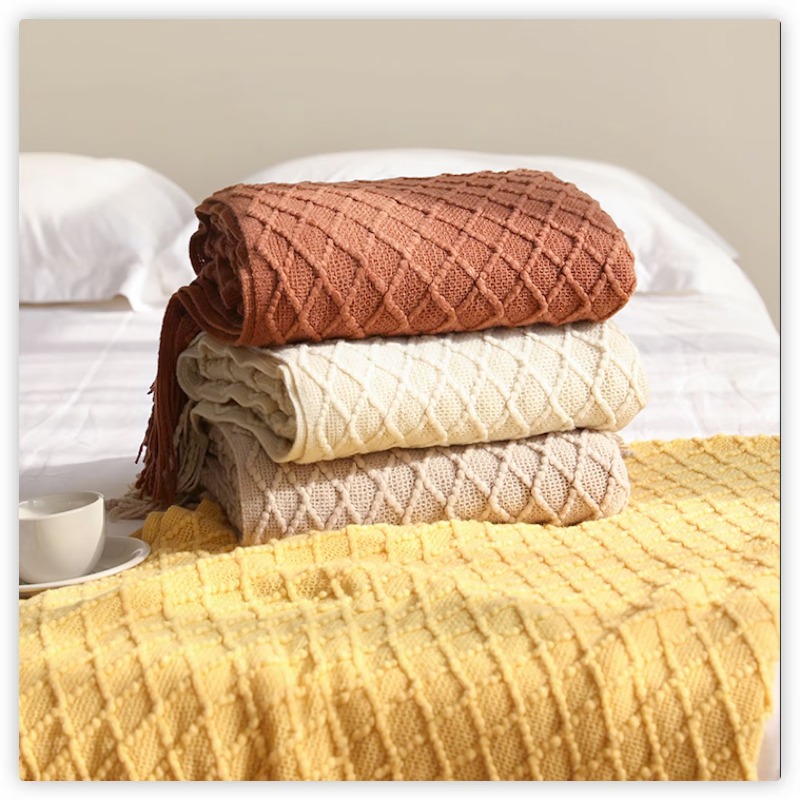 Manta de punto con diseño de r - Boho Throw Blanket Fringe reseña y precio