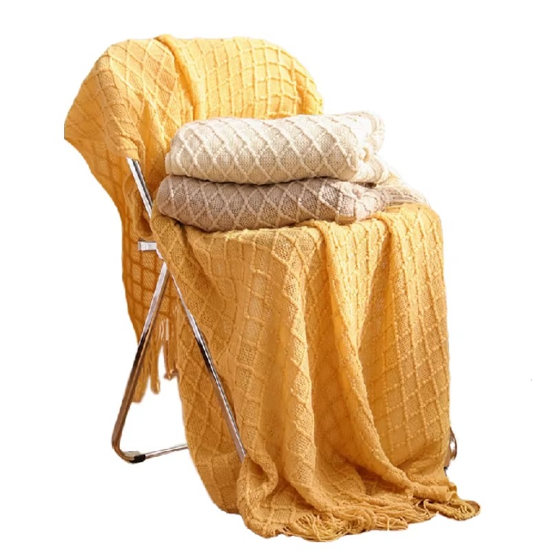 Manta de punto con diseño de r - Boho Throw Blanket Fringe reseña y precio